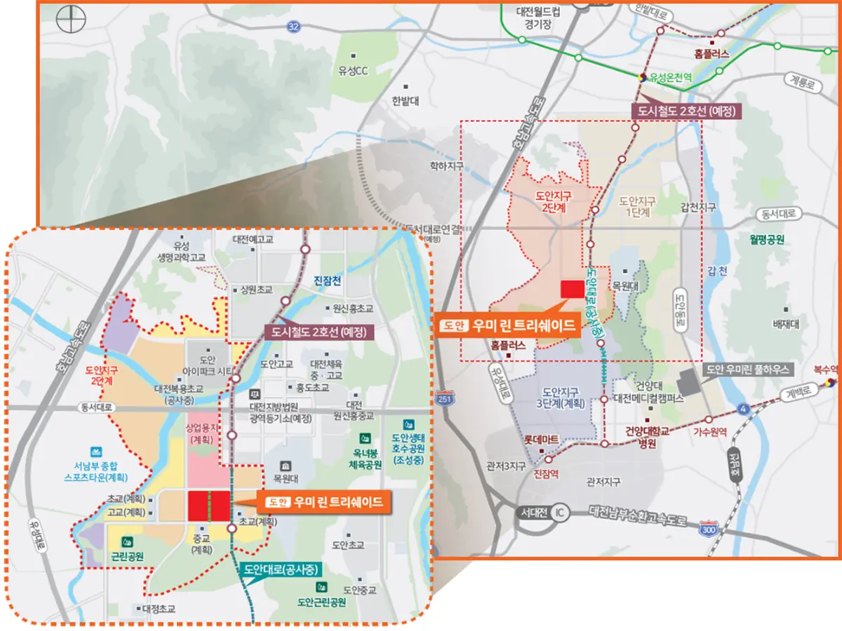 도안2지구 지도